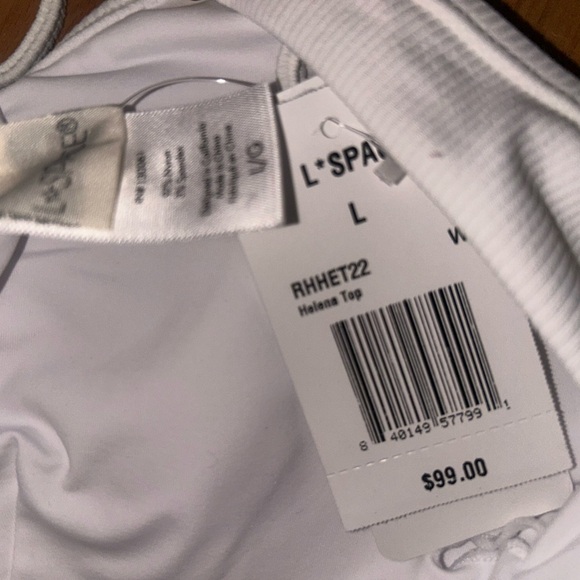 L*Space Ribbed Helena Bikini Top in White Size L - Picture 6 of 6